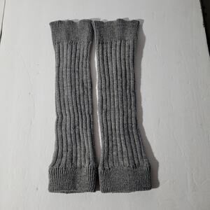 Cozy Gray Ribbed Knit Leg Warmers - Warm & Stylish One Size
